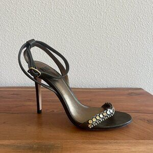 Paige - Metallic Olive Green Embellished Heel